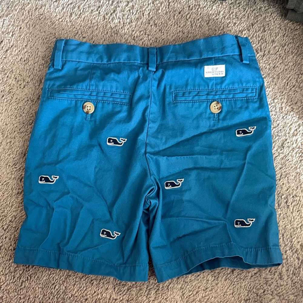 Vineyard Vines Teal Embroidered Boys Shorts - Picture 3 of 3